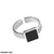 CRSH497 WNS Painted Black Square Ring Adjustable