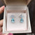 TEDH313 CSH White & Aqua Pear Drop Earrings