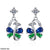 TEDH337 BLX Blue Green Pear Butterfly Drop Earrings Pair