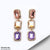TEDH345 ZLX Cubic Rectangle Teardrop Earrings Pair