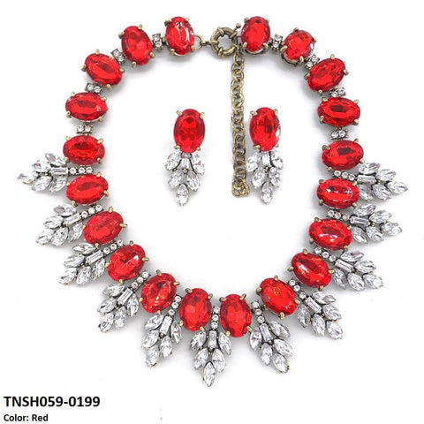 TNSH059 BQN Oval Pear Necklace Set