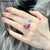 TRSH238 CJD Step Square Butterfly Cathedral Adjustable Ring