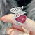 TRSH238 CJD Step Square Butterfly Cathedral Adjustable Ring